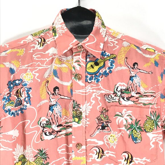 Cooke Street Short Sleeve Hawaiian Shirt Men's Small 100% Cotton Surfing Aloha - Picture 2 of 10